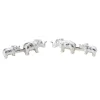 Sterling Silver Mother and Baby Elephant Cufflinks