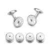 Sterling Silver Mother Of Pearl And Sapphire Dress Set