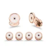 Sterling Silver Mother Of Pearl And Sapphire Dress Set In Rose Gold
