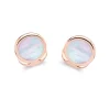 Sterling Silver Mother-of-Pearl Inlay Cufflinks In Rose Gold