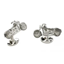 Sterling Silver Motorbike Cufflinks