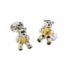 Sterling Silver Moveable Yellow Teddy Bear Cufflinks
