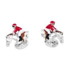 Sterling Silver Moving Jockey Cufflinks