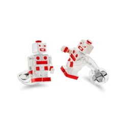 Sterling Silver Moving Robot Cufflinks
