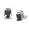 Sterling Silver Native American Skull Cufflinks