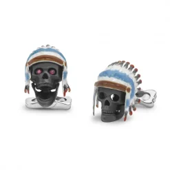 Sterling Silver Native American Skull Cufflinks