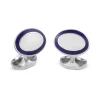 Sterling Silver Navy Blue Enamel Cufflinks