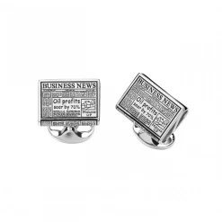 Sterling Silver Newspaper Cufflinks