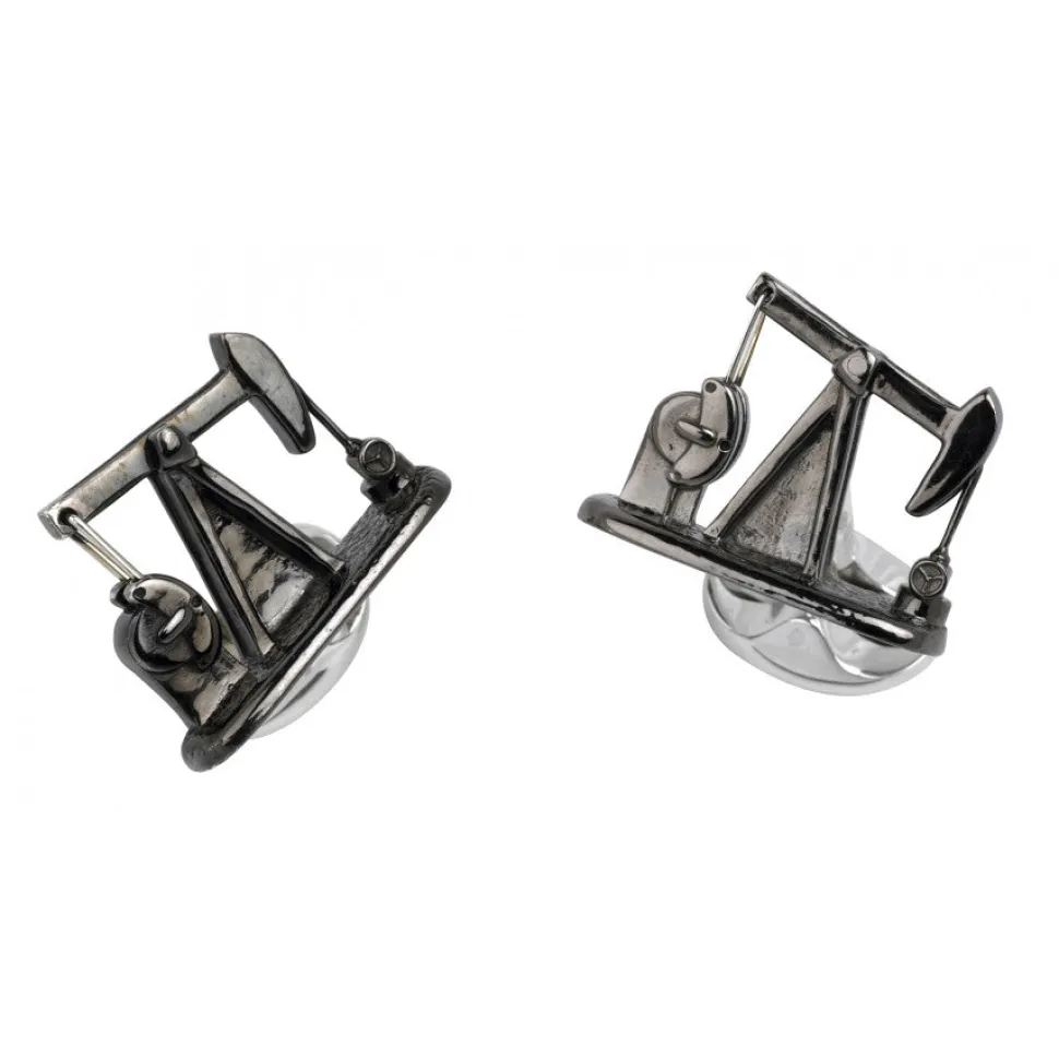 Sterling Silver Nodding Donkey Cufflinks