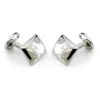 Sterling Silver Oblong Cufflinks with White Mother-of-Pearl Inlay
