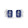 Sterling Silver Oblong Enamel Coronation Cufflinks