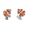 Sterling Silver Orange And Red Enamel Frog Cufflinks