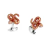 Sterling Silver Orange Enamel Snake Cufflinks