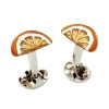 Sterling Silver Orange Wedge Cufflinks