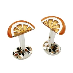 Sterling Silver Orange Wedge Cufflinks