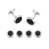 Sterling Silver Oval Black Onyx Dress Set