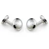 Sterling Silver Oval Cufflinks with White Mother-of-Pearl