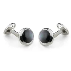 Sterling Silver Oval Grey Mother Of Pearl Dress Set