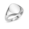 Sterling Silver Oval Signet Ring (14×11.5mm)