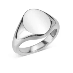 Sterling Silver Oval Signet Ring (14×11.5mm)