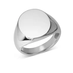 Sterling Silver Oval Signet Ring (15.5x13.5mm)