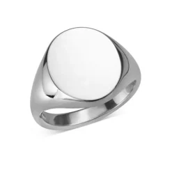 Sterling Silver Oval Signet Ring (16.5x14mm)