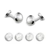 Sterling Silver Oval White Mother Of Pearl Dress Set