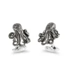 Sterling Silver Oxidised Black Octopus Cufflinks
