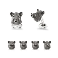 Sterling Silver Oxidised Boar Dress Set
