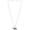 Sterling Silver Oxidised Black Elephant Pendant and Chain
