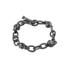 Sterling Silver Oxidised Black Skull Bracelet