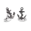 Sterling Silver Oxidised Anchor Cufflinks