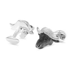 Sterling Silver Oxidised Buffalo Cufflinks