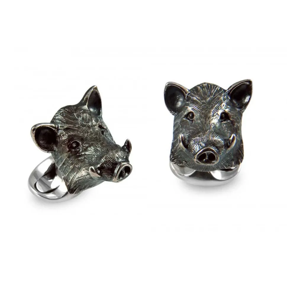 Sterling Silver Oxidised Boar Dress Set