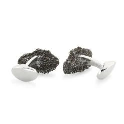 Sterling Silver Oxidised Oyster And Pearl Cufflinks