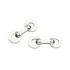 Sterling Silver Paddle Cufflinks With Onyx