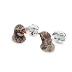 Sterling Silver Partridge Head Cufflinks