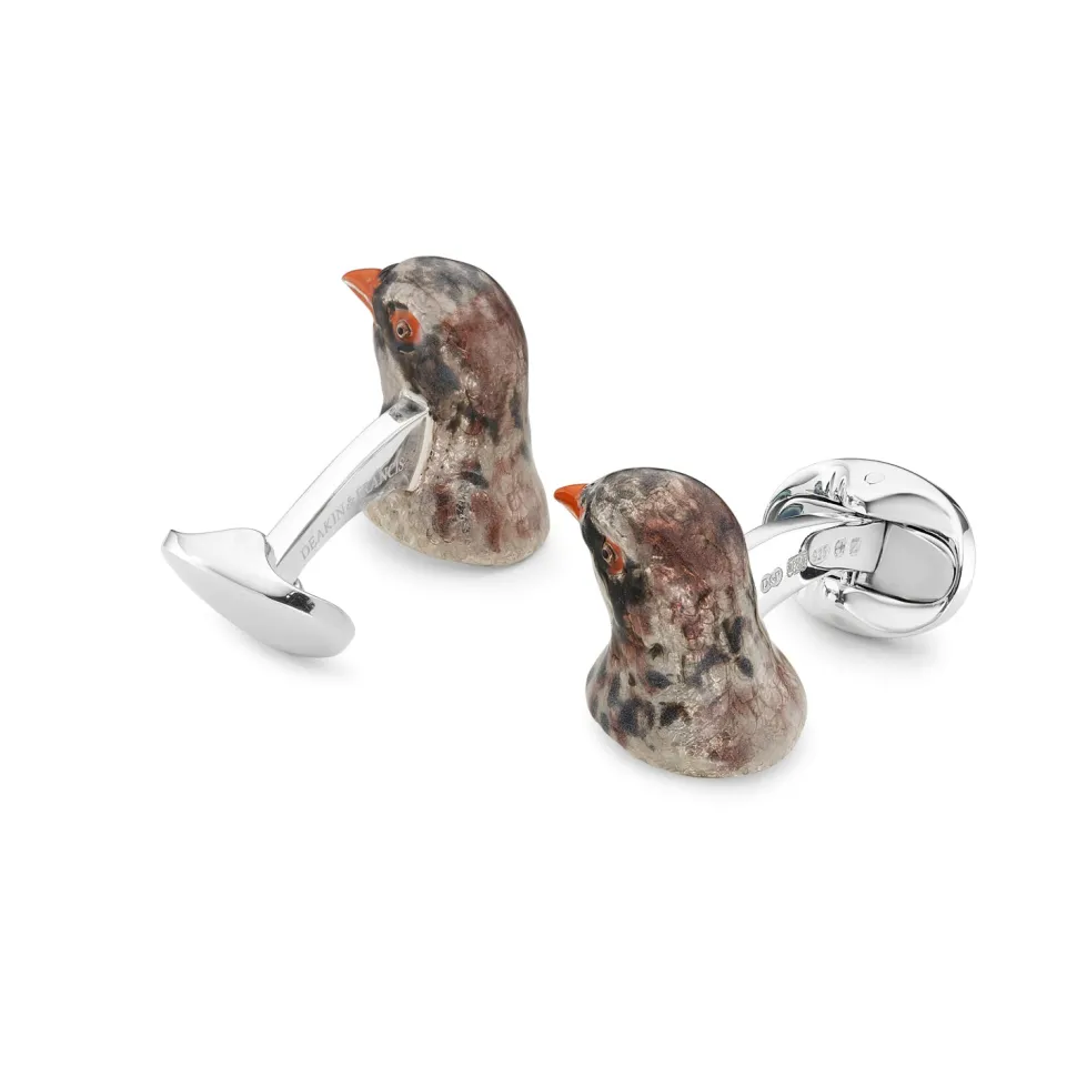 Sterling Silver Partridge Head Cufflinks