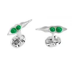 Sterling Silver Peas in a Pod Cufflinks