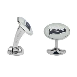 Sterling Silver Penguin Enamel Cufflinks