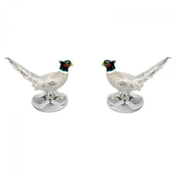 Sterling Silver Pheasant Cufflinks