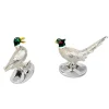 Sterling Silver Pheasant And Duck Cufflinks