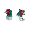Sterling Silver Pheasant Head Cufflinks