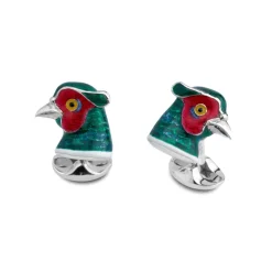 Sterling Silver Pheasant Head Cufflinks