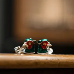 Sterling Silver Pheasant Head Cufflinks