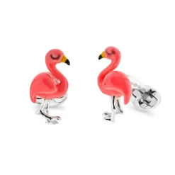 Sterling Silver Pink Flamingo Cufflinks