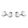 Sterling Silver Plain Domed Oval Cufflinks