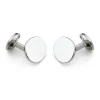Sterling Silver Plain Oval Cufflinks