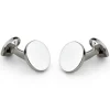 Sterling Silver Plain Round Cufflinks