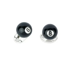 Sterling Silver Pool 8 Ball Cufflinks